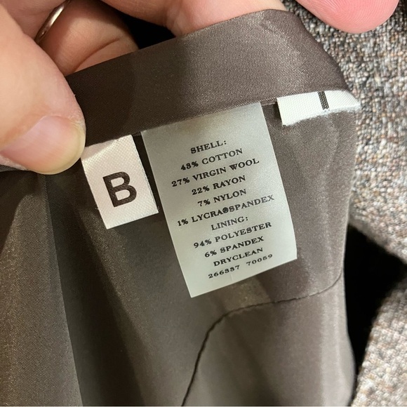 Ann Taylor brown tweed skirt suit set wool blend size 12 8 petite - Picture 8 of 13